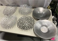 6 Metal Platters/Bowls