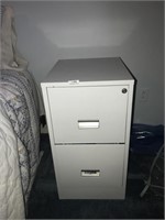 Modern 2 Drawer White Metal File Cabinet