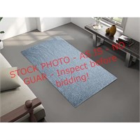 Style 2 X 4 (ft) Smoke Blue Indoor Solid Throw Rug