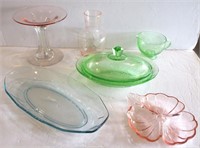 Group of Misc Colored Depression Glass