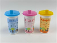 New Tupperware Winnie The Pooh 10.5 Oz Sippy Cups