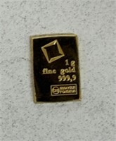 1g GOLD VALCAMBI BAR