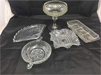 Cut and Pressed Glass Bowls and Trays