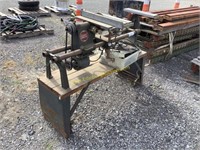 e2 shop smith table saw with box of attachments