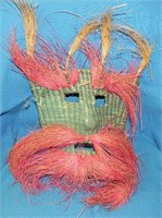 1970's Handcrafted Woven Straw Tribal Mask