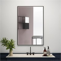 Black Bathroom Mirror Rectangle 24x36 Inch
