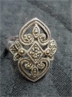 Ornate silver ring