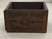 Vintage Franklin Sugar Wooden Crate 120 lb