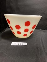 Rare Polka Dot Milk Glass Fire King Bowl.