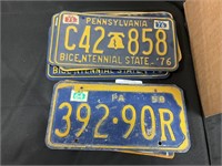 Early Pennsylvania License Plates.