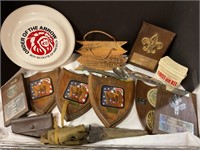 Boy Scout plaques, and miscellaneous