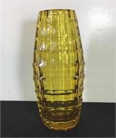 YELLOW TEXTURED GLASS VASE