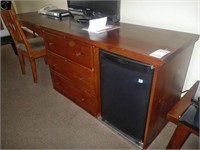 Rm 215  Desk / Dresser Combo, 89"w X 23" C/w Chair