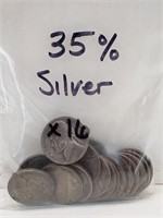 (16) Silver War Nickels
