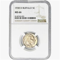 1938-D Buffalo Nickel NGC MS66