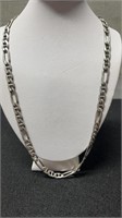 Heavy Sterling Silver 925 Italy Figaro Link Chain