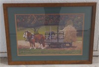 (G) Framed Kathleen Green "Amish Harvest"