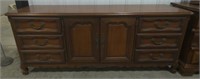 (D) Drexel Wooden Nine Drawer Dresser. 77" x 19"