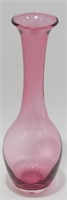 * Vintage Pilgrim Cranberry Glass Vase - 8 ¼”