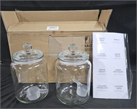 Laundry Room Organizer. Two glass jars w/ lids
