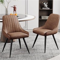 Alunaune Brown Modern Dining Chairs Set of 2