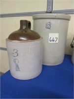 Buckeye Blue Ribbon 3 Gal. Crock Jug w/ Albany -