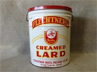 Vintage Tasty Brand Flechtner's Creamed Lard Can