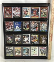 20 NFL Cards in Sports Card Display