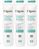 New- Cliganic Premium Cotton Rounds for Face (300