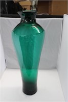 Blenko Glass Vase-Emerald Green