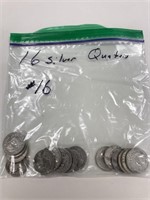 16 Silver Quarters