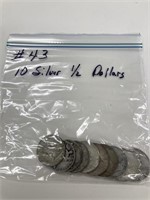 10 Silver 1/2 Dollars