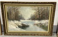 (JL) Winter Oil Painting on Canvas by Kort 44