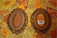 Pair of Small Faux Wicker Mirrors