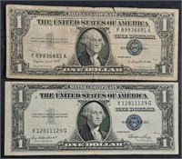 1935-E & 1957-A  $1 Silver Certificates  F & G