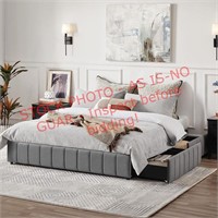 Yaheetech Queen Upholstered Platform Bed (NO MATT)