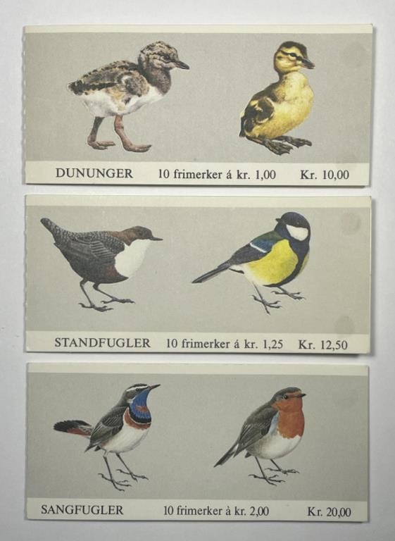 NORWAY: Three Bird Booklets 760a, 762a, 822a