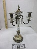 Vintage silverplate crystal candle Aubra