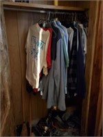CLOSET OF MISC. CLOTHES AND BOOKS