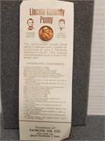 Lincoln- Kennedy penny. Uncirculated.