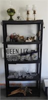 Lot #3593 - Plastic four tier shelf and contents
