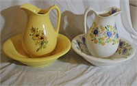 2 SETS OF CERAMIC PITCHER AND BOWLS