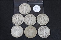 Bag Lot - 7 Walking Liberty Half Dollars