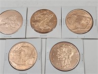5- 1oz Copper Apocalypse Coins