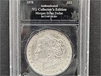1878 Morgan Silver Dollar  VG Collector's Edition
