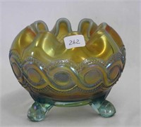 Beaded Cable rose bowl - aqua opal