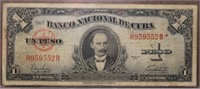 1949 Cuba One Peso Note