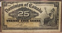 1900 Canada 25 Cent Shinplaster Note