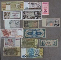 Lot of 15 Assorted Foreign Currency