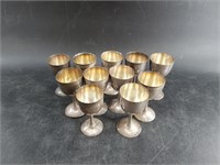 Lot of 12 Asian silver cups  337 grams almost 12 t